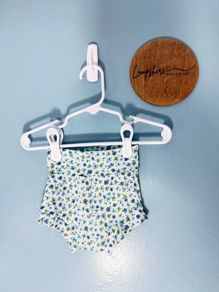 Blue Floral Bummies