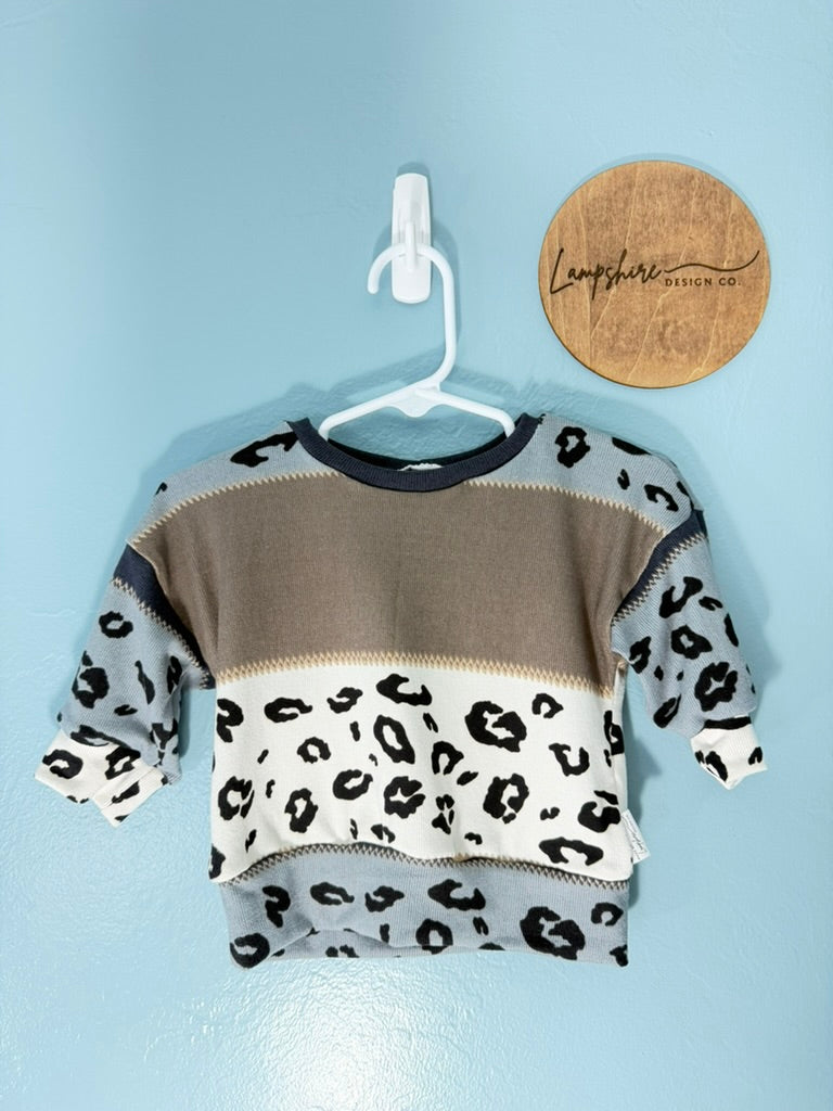 Cheetah Patchwork Oversized Crew