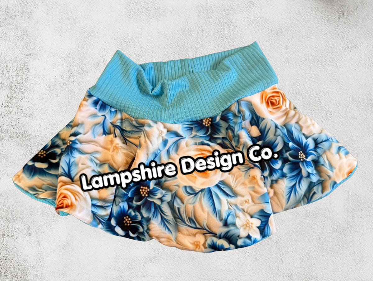Blue Floral Skirted Bummie