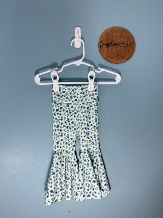 Blue Floral Flare/Bell Bottom Pant